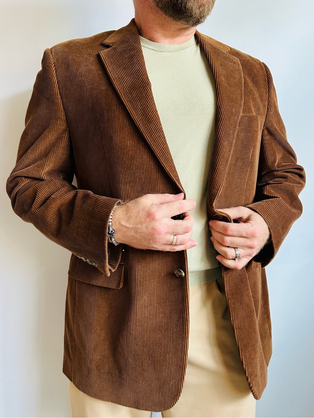 Ralph Lauren Corduroy Blazer Brown Cotton Sport Coat Preppy Old Money Jacket